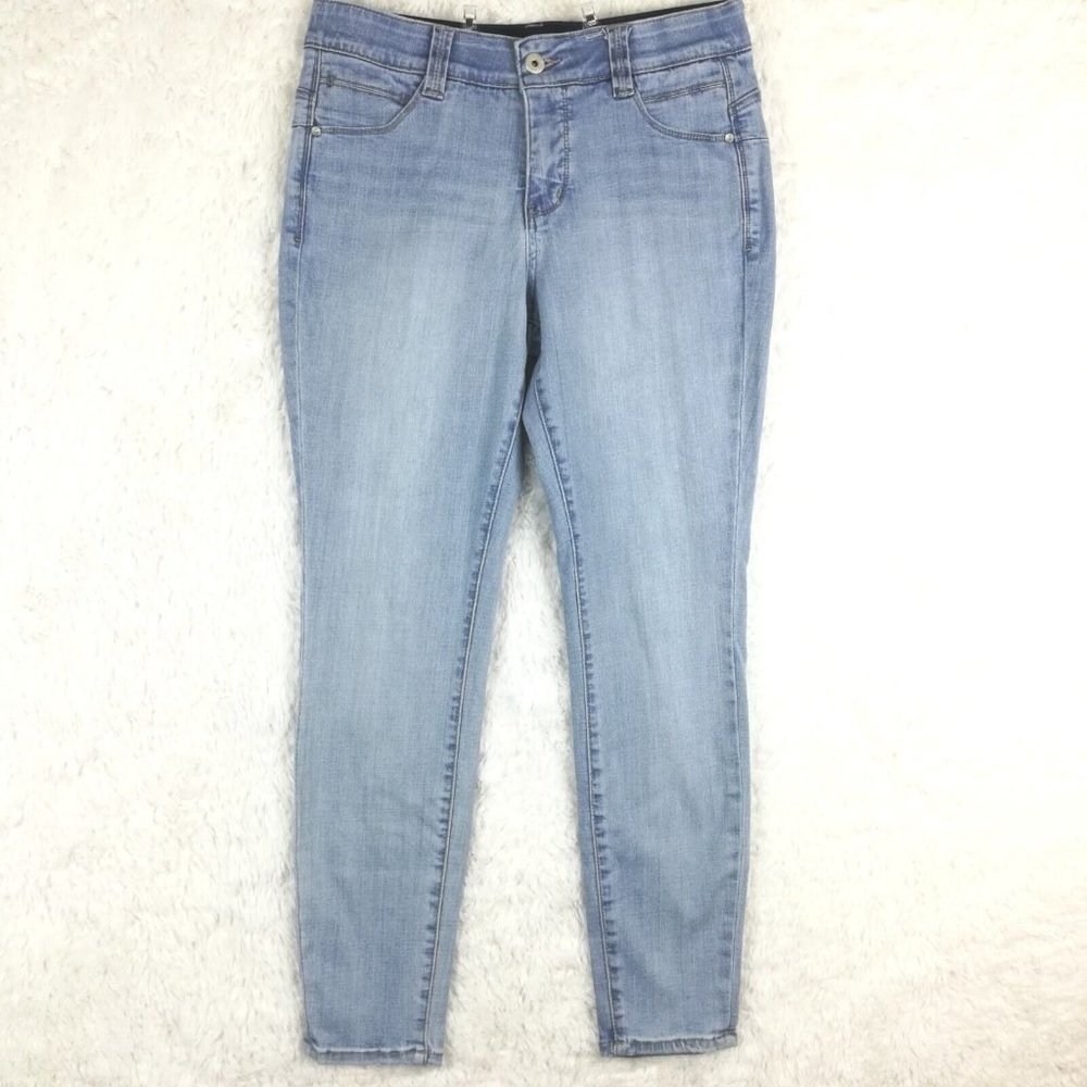 Jag Womens Jeans Skinny Blue Denim Mid Rise Light Wash Elastic Waist Stretch 10